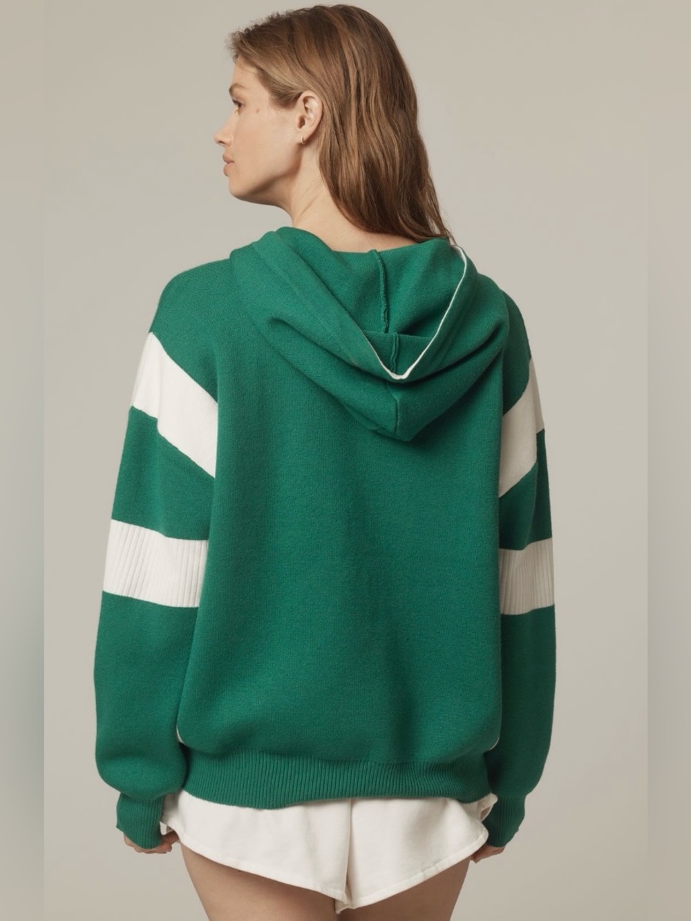 Anthropologie Knit Hooded Sweatshirt
in Green - Picture 4 of 7